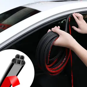 32.8Ft Car Door Seal Strip Universal Car Door Weather Stripping Double Layer Rubber Seal Strip Self Adhesive Auto Door Soundproofing Weatherstrip for Car Door Hood Tailgate																	