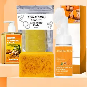Turmeric Wash and Care Four Piece Set - Turmeric Tablets, Cleansing Mousse, Soap, Shampoo