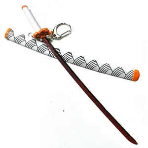 1/6 Mini Demon Unisex Rengoku Kyoujurou 17cm/6.7in Cosplay White Sword Model Key Chain Ring Gift