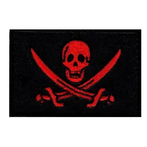 Jolly Roger Calico Jack Hook Patch (RED/BLK)