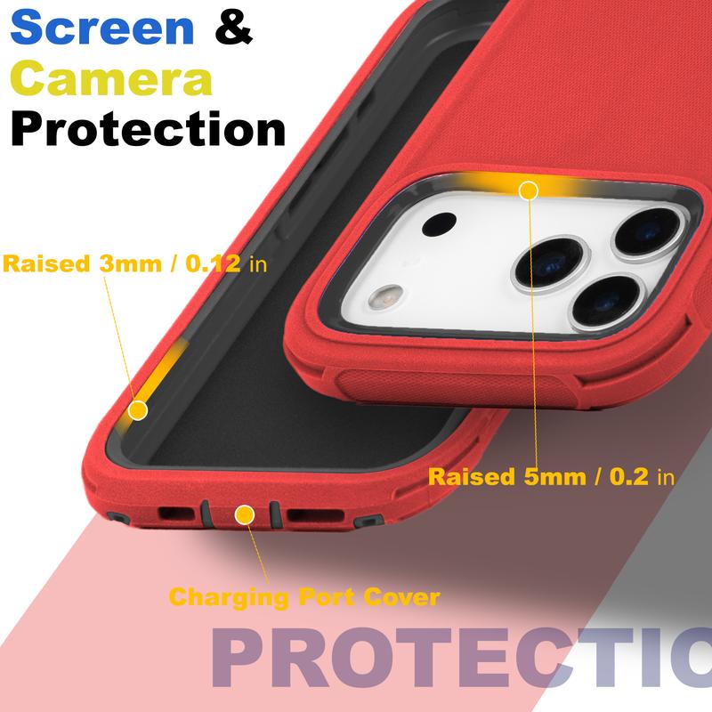 Heavy Duty Shockproof Holster Case for Apple iPhone 17 Air 16 15 Plus 14 13 12 Mini 11 Pro Max Cover with Belt Clip