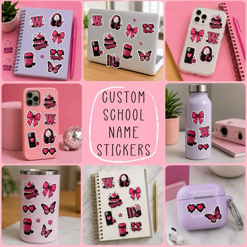 Personalized School Stickers - Custom Decorative Labels for Student Supplies, Classroom Use