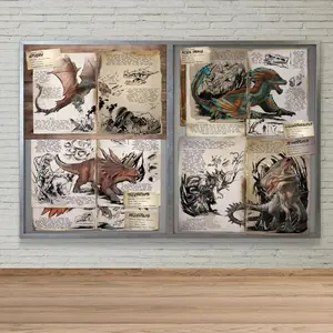 Set of Wall Art Game ARK Survival Evolved Art, Dinosaur Series Posters, Decoration Pictures, Room Wall Decor, Print Decorative, Home Decoration Artistic Ornaments