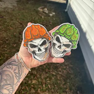 Hard Hat Skull Blue Collar Freshie