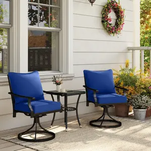 Patio Chair Cushions Set of 2 – Navy Blue, with Seat & Backrest. Quick-Drying, Water-Repellent Fabric. High-Density Foam – Retains Shape. Fade Resistant & UV Protected
