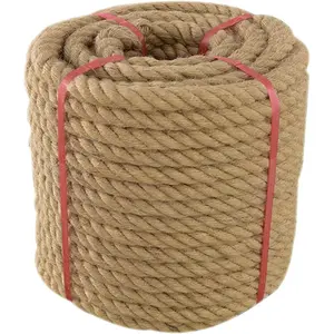 Thick Twisted Manila Ropes 3/4inchx50ft  Jute Rope Heavy Duty  Rope for Swing Bed, Crafts, Railing, Tug of War, Landscaping, Gardening, Bundling, Hammock, Home Decorating