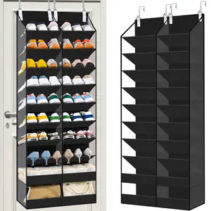 【OKMARTS】Shoe storage Organizer on the door，10-layer large deep pocket foldable shoe Organizer,hold 30 pairs of shoes,Sturdy design for durability,Suitable for bedroom, entrance area and other space-saving door shoe racks