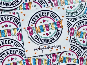 Let's Keep the Dumbfuckery to a Minimum Today Sticker, Daily Affirmation Sticker, Permanent, Weatherproof Motto Sticker for Kindle, Laptop waterproof sticker life sticker