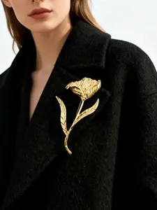 Vintage Large Rose Flower Brooch for Women, Fashionable Pin Accessory Jewelry for Dresses, Perfect Gift for Parties and Gatherings