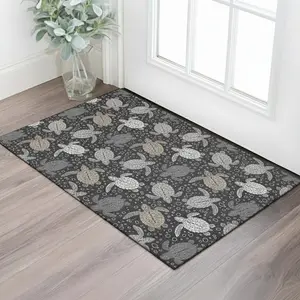 HomeRoots 3 x 5 ft. Midnight Ivory & Gray Geometric Polyester Area Rug - Machine-Made, Washable, Stain Resistant, UV Protected Rectangle Carpet (Model 646164), Polyester Rug, Stain Resistant Rugs