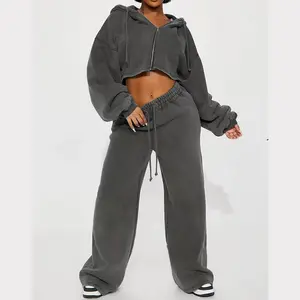 On The Go Fleece Pant Set - Charcoal