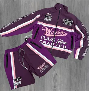 Crafted - SET - Windbreaker Short Set - Plum  - 581582