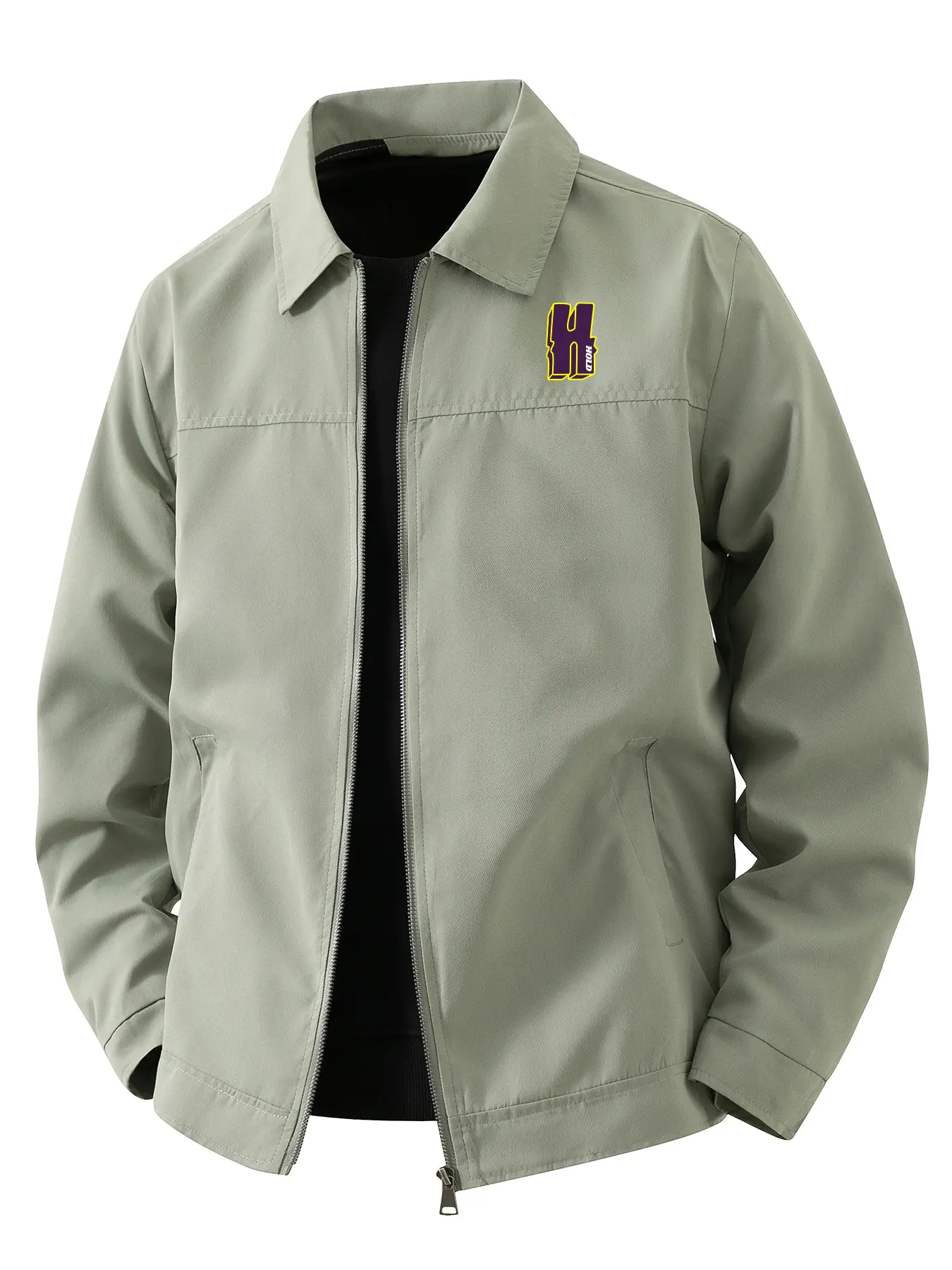 Men's lightweight casual jacket - polyester fiber, men's versatile lapel jacket, zipper closure, machine washable, easy to maintain fabric, suitable for daily leisure, work travel, and formal wear - spring and autumn seasons
