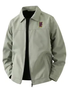 Men's lightweight casual jacket - polyester fiber, men's versatile lapel jacket, zipper closure, machine washable, easy to maintain fabric, suitable for daily leisure, work travel, and formal wear - spring and autumn seasons