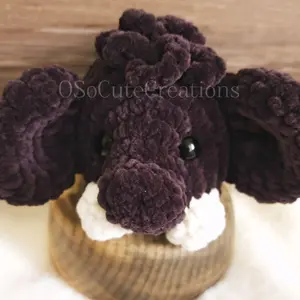 Mini Woolly Mammoth Plush, Collectible Handmade Gift for Plushie Enthusiasts, Handmade Gifts