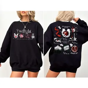 Twilight 2 Sided T-Shirt, Vintage Book Cover Sweatshirt, Bookish Hoodie, Vampire Romance Fan Gift, Unisex Sweater Pullover Tee, Full Colors, Full Sizes