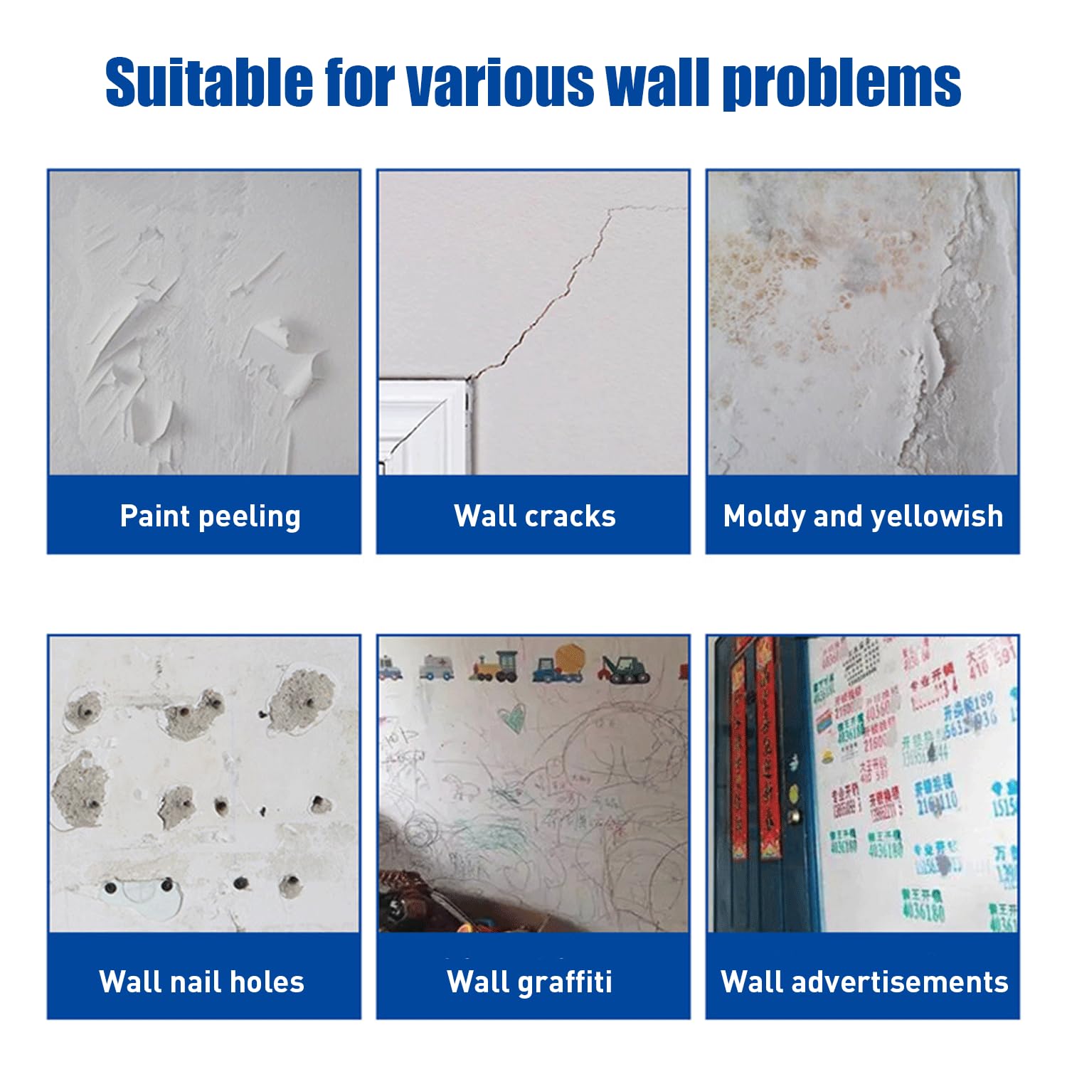 Drywall Patch Repair Kit 250g Wall Mending Agent Multi-functional Quick-drying Paste Adhesive Heavy Duty Concrete Sealant Waterproof Self-adhesive