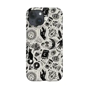 Mushroom Moon Sun Witch Mystic Phonecover 16 15, Gift for her, Aesthetic Case, Protective