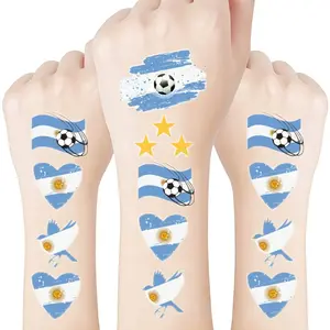 5pcs Argentina Temporary Tattoo Stickers, National Flag Face & Arm Decals, Football Fan Body Decor for Sports Meet, Fan Club Party Match