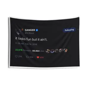 Dark Mode "it looks fun but it ain’t.” Twitter Meme Tapestry Indoor Wall Hanging