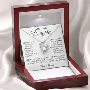 To My Daughter Necklaces From Mom, Daughter Necklace From Dad, Daughter Gifts From Mom, Gifts For Daughter From Dad, Love Knot Necklaces For Daughter