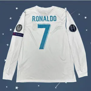 2017 2018 Home White No.7 Ronaldo Long Sleeved Soccer Jersey