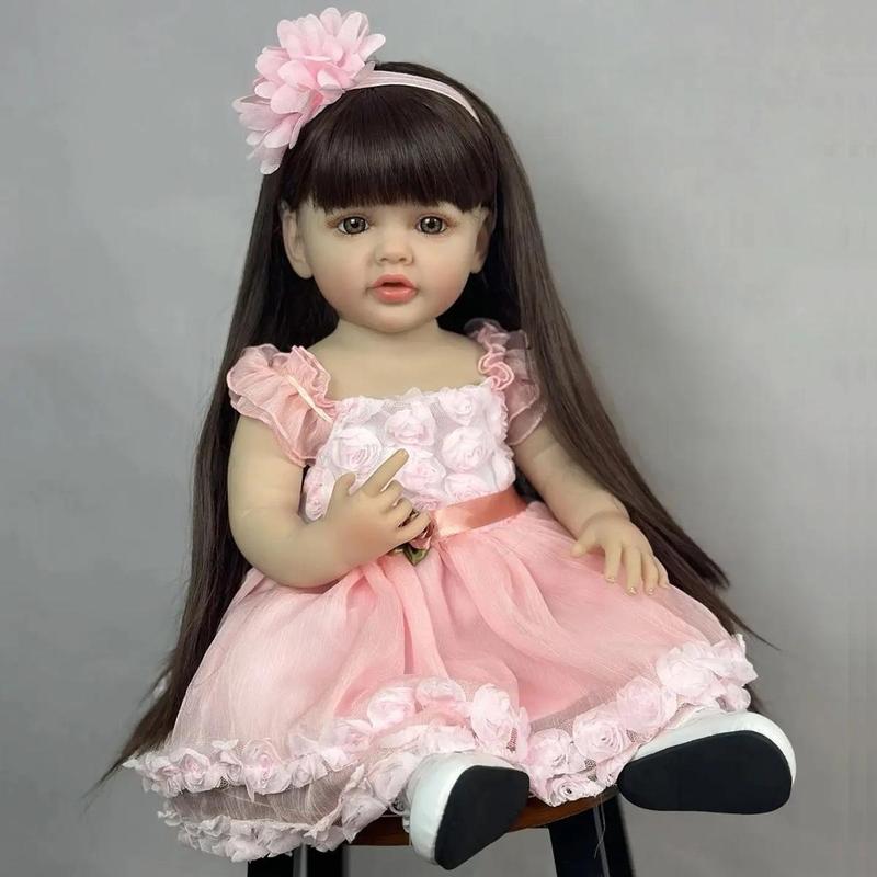 Realistic Reborn Doll, 1 Set Cute Soft Silicone Newborn Doll with Hand-painted 3D Eyelash and Lifelike Hair & Accessories, Birthday Gift for Kids, Gift #TOP PICKS