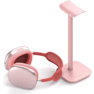 Headphone Stand, Desktop Headset Holder Desk Earphone Stand Aluminum Headset Hanger Headphone Rack Stand to Hold Earphones Such as Airpods Max, Sony, Beats, Bose, Razer, HyperX(Pink)