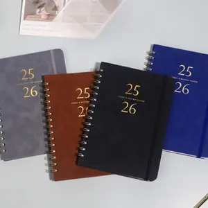 Daily Planner Notebook, Leather Spiral Bound Journal, Diary & Office Supplies, 6.1x8.5 Inches, 140 Pages, Perfect for Organizing Your Day-To-Day Life