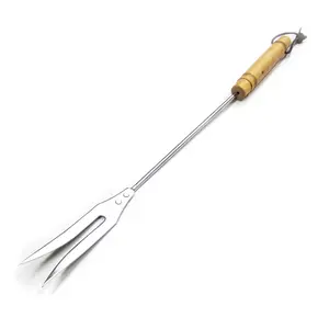 21 Century Deluxe Chrome-Plating Steel BBQ Fork B61A1 - Home Kitchenware, Barbecue Accessories, Outdoor Grilling Utensils