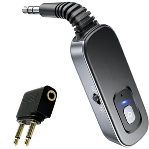 Receiver for , Noise Cancelling 3.5mm AUX   Adapter,  Audio Receiver Transmitter for  Stereo/Wired Headphones Airplane, Gray