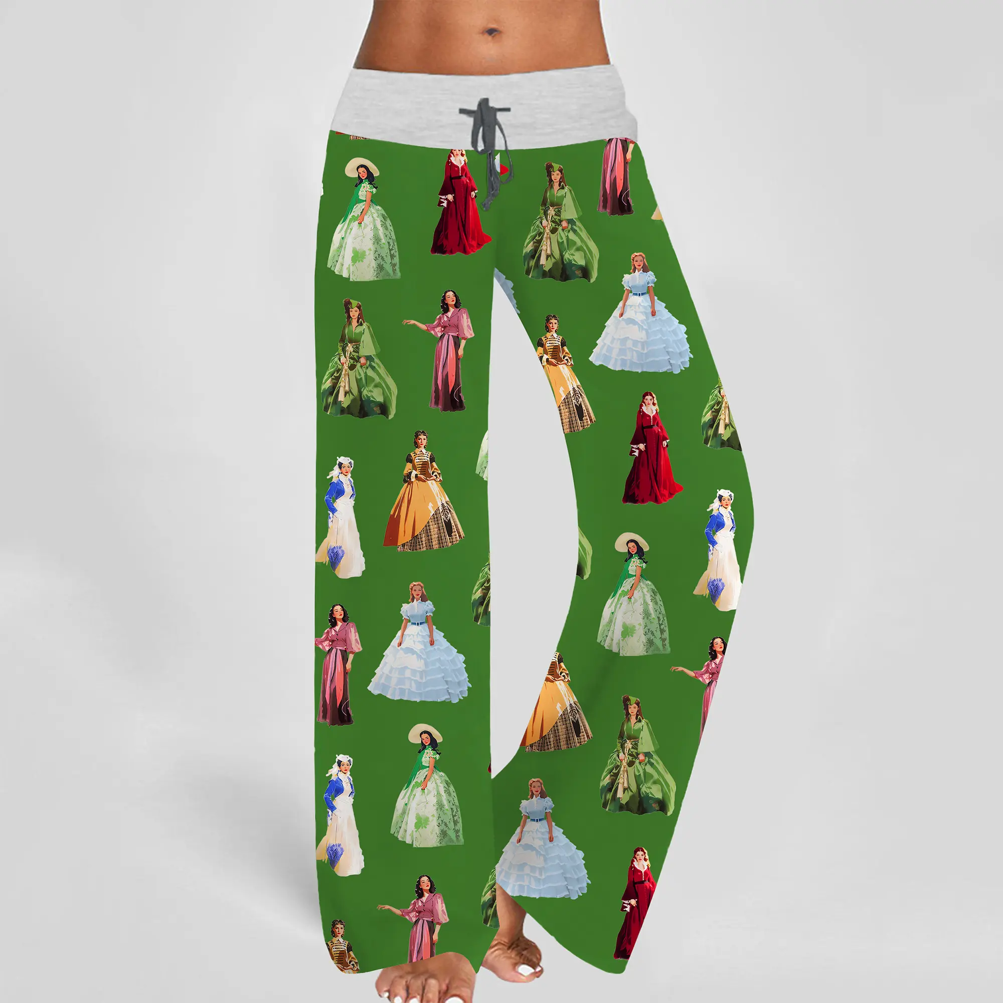 Scarlett Vintage Contrast Wide Leg Pants For Women - SHESHOW