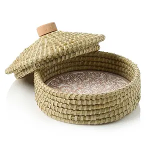 Star Jasmine Round Bread Warmer Basket with Lid, Kitchen Bakeware, Oven-Safe Baking Utensils