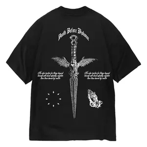Death Before Dishonor Dagger Premium Pumpcover 100% Cotton Luxury Oversized Gym Tshirt With Grunge Punk Emo Esthetic