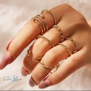 Wrap Around Gold Boho Ring Set