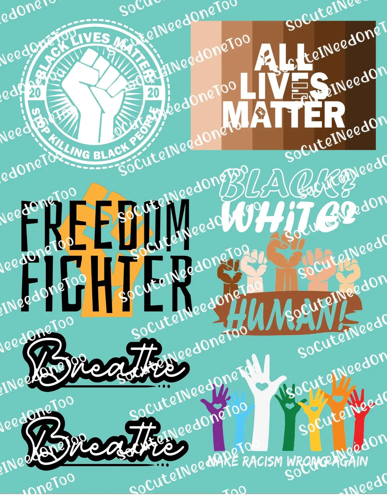 Black Lives Matter Waterslide Decals – Social Justice Designs for Tumblers