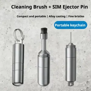 Phone SIM card ejector tool, earphone cleaning pen, high-end portable keychain, phone earpiece, Bluetooth earphone compartment cleaner