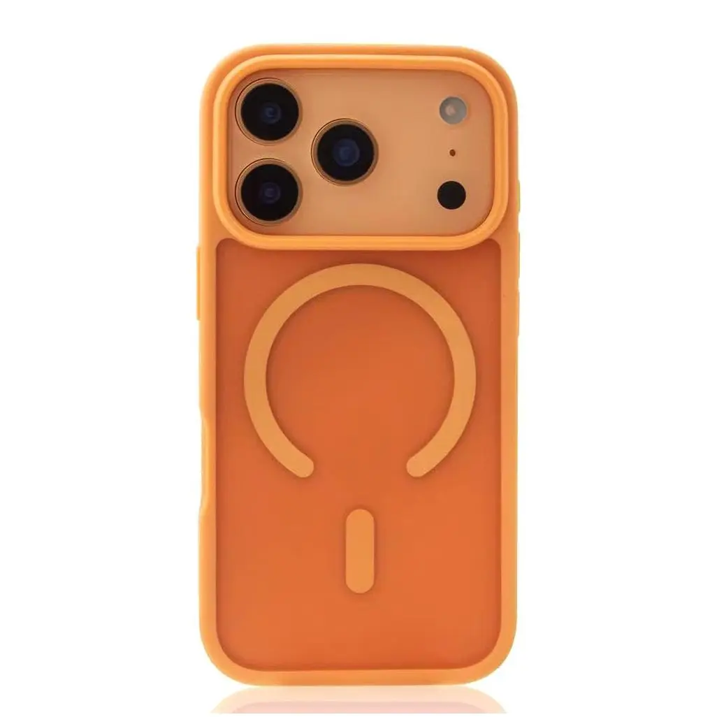 Customized Thick Silky-Touch MagSafe Protective Case for iPhone 17/16/15/14/13/12 Pro Max Plus - Drop Guard, Air Protection, Shockproof Premium Retro Fashion Mobile Phone Accessory (Orange, Black, Blue, Gray)