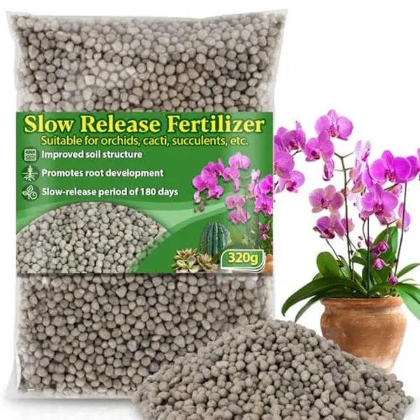 Organic Slow-Release Fertilizer (11.28 oz) - Balanced Nutrient Formula, Easy-to-Use All-Purpose Plant Food for Succulents, Cacti, 180-Day Feed for Indoor & Outdoor Gardens