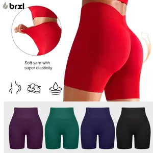BRXL  BrxlGrit【Discount for live】Seamless High Waisted Tummy Control Yoga Impact Shorts - Comfortable Fit Versatile Style for Yoga and Active Lifestyle in Green - Gym Exercise Activewear-brxl-1
