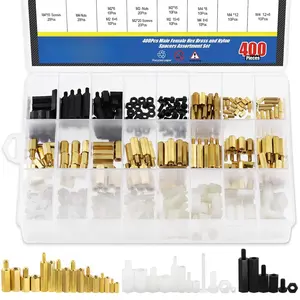 400 count M2 M2.5 M3 M4 Male Female Hex Spacers Standoffs Screws Nuts Assortment Kit 3 Styles Nylon and Brass Motherboard Circuit Board Standoff Spacers