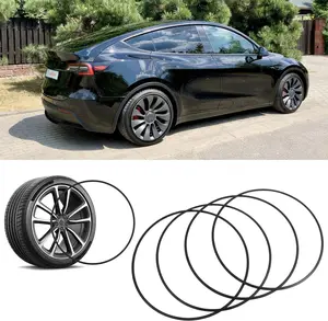 4PCS Aluminum Alloy Wheel Rim Protector 18 19 20 Inch Rim Curb Rash Protector Universal Black Rim Guards for Car Rims Compatible with Tesla Model 3/Y/S/X Honda Accord Ford Mustang