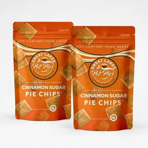 Great Lakes Pot Pies Cinnamon Sugar Pie Chips | Crunchy Gourmet Snack | Protein Packed (16.5g) | 5.5 oz Individual Bag | 2 Pack | No Preservatives |