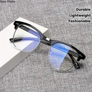 Blue Light Blocking Glasses for Men & Women – Lightweight Metal Frame Computer & Gaming Glasses, Anti-Eye Strain, UV Protection, Trendy Y2K Minimalist Eyewear for Work, Office & Daily Use