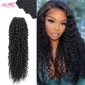 Berrys Hair Pixie curly Human Hair Bundles - 100% Unprocessed for Women bundles Double Weft Extensions Natural Black Afro Afro Kinky Hair