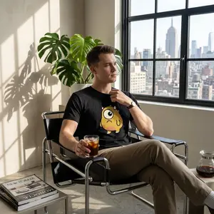 Quirky One-Eyed Monster Graphic Tee - Funny Derpy Cyclops Cartoon T-Shirt - US Local Shipping