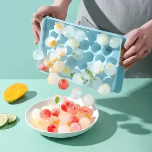 33-Slot Ball Ice Tray Molds, Easy-Release Silicone Ice Cube Trays, Stackable Freezer Storage, Summer DIY Drinking Tool Accessories