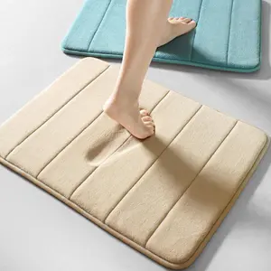Thick Coral Velvet Floor Mat, Memory Foam Absorbent Anti-Slip Rug for Kitchen & Bathroom, Comfortable, Soft Highly Absorbent Area Rug, Water Absorbent Bathmat, Bathroom Decorative Mat, Non Slip Mats, Cozy Bath Mat