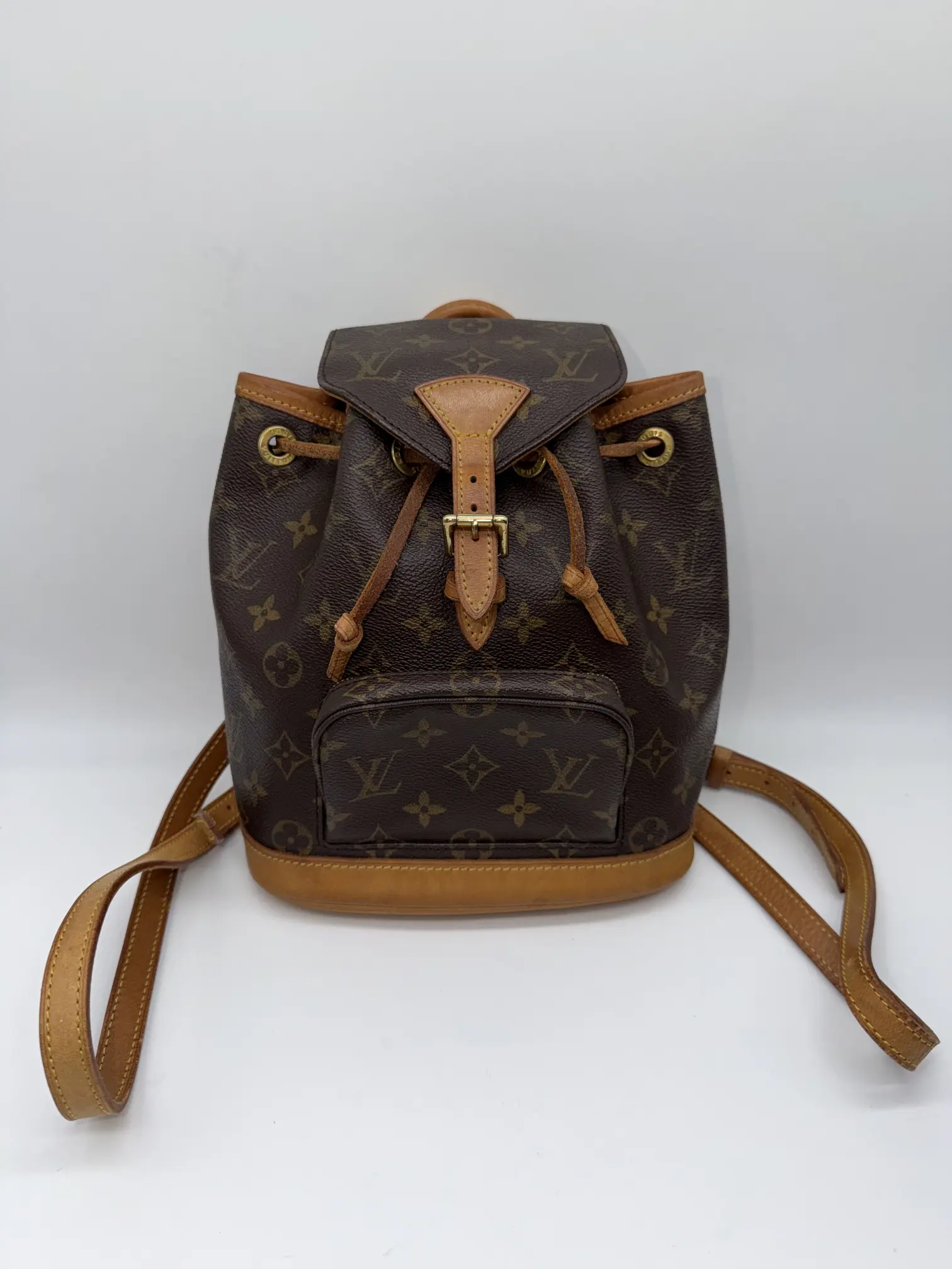Pre-owned Louis Vuitton Coated Canvas Backpacks Monogram Montsouris PM Backpack