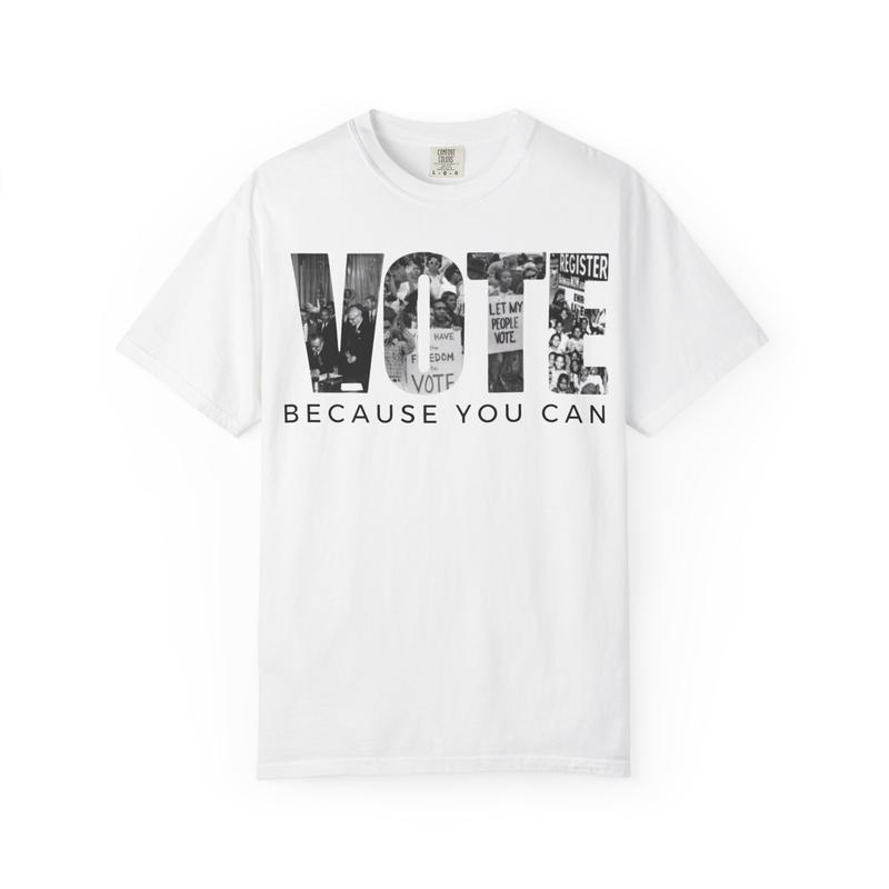 Men's Graphic Voting Print Soft US Cotton T-Shirt - Garment Dyed, Ring-Spun Seamless Knit, Short-Sleeve Round Neck, Double-Stitching, S to 4XL, Unisex Casual, Cold Wash Compatible